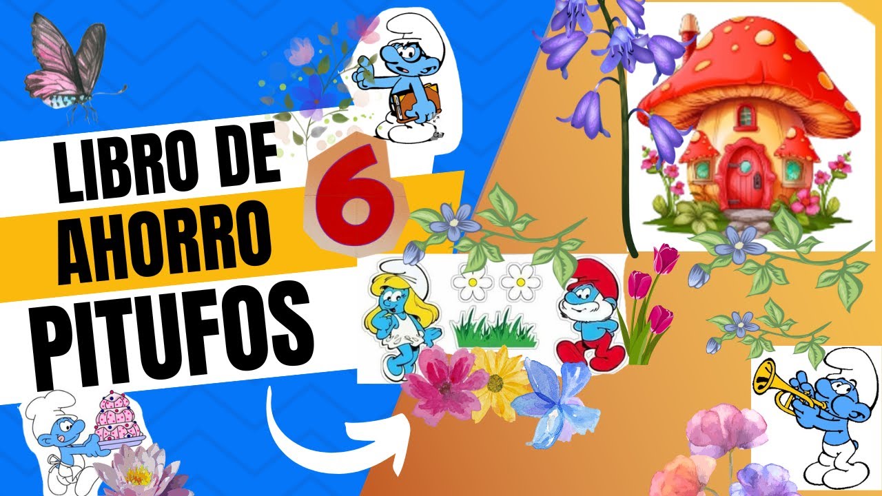 Libro de Ahorro  los Pitufos #presupuesto #ahorrochallenge #cashstuffing #rellenodesobresdeefectivo
