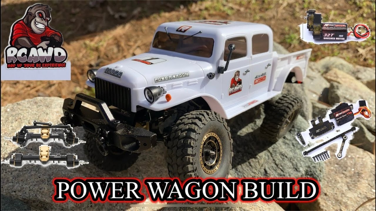 RCAWD SCX24 4 DOOR POWER WAGON BUILD / RCWAD 180 Motor & Transmission / RCAWD Portal Axles & MORE !!
