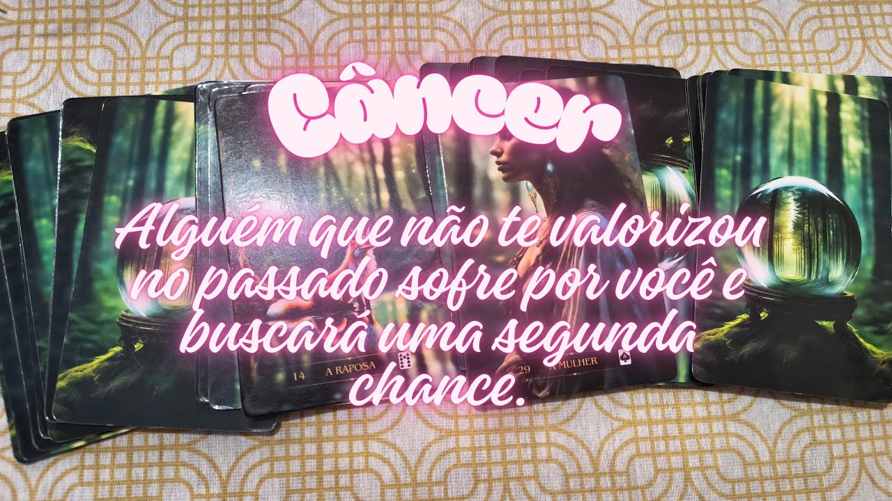CÂNCER ♋Alguém que não te valorizou hoje sofre por você e quer uma segunda chance.