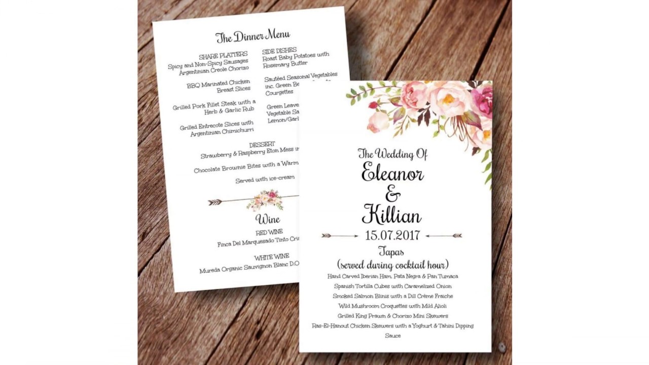 Wedding Menus - Douglas Print