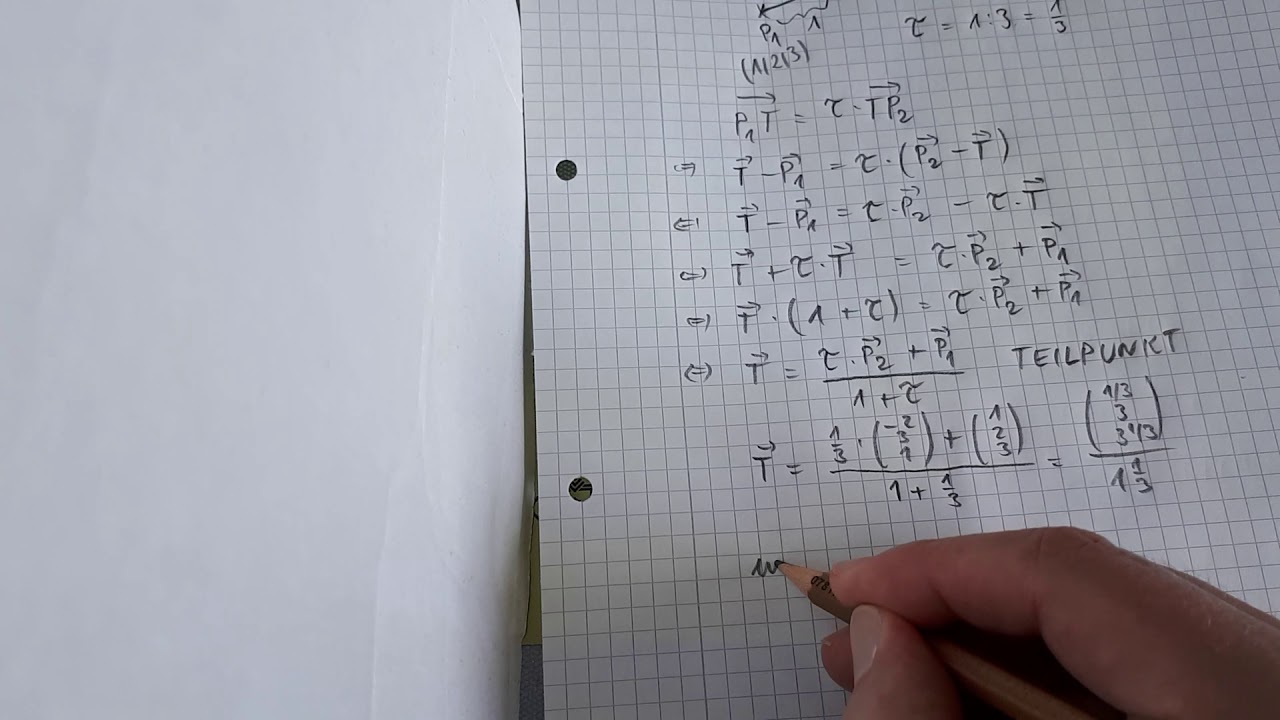 Teilen einer Strecke durch einen Teilpunkt