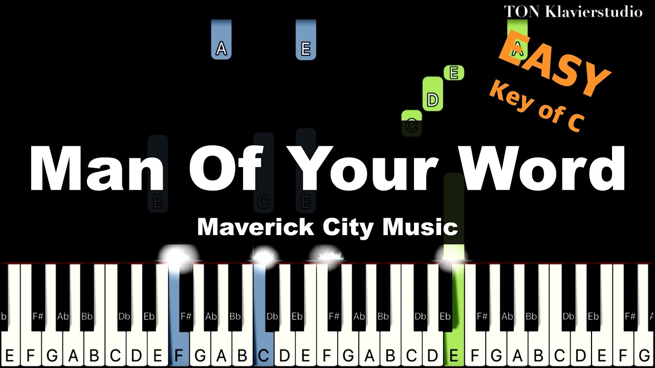 Maverick City Music - Man Of Your Word (Key of C) | EASY Piano Cover Tutorial
