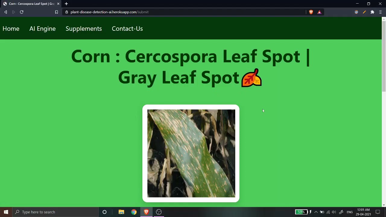 Plant Disease Detection AI- Demo Video