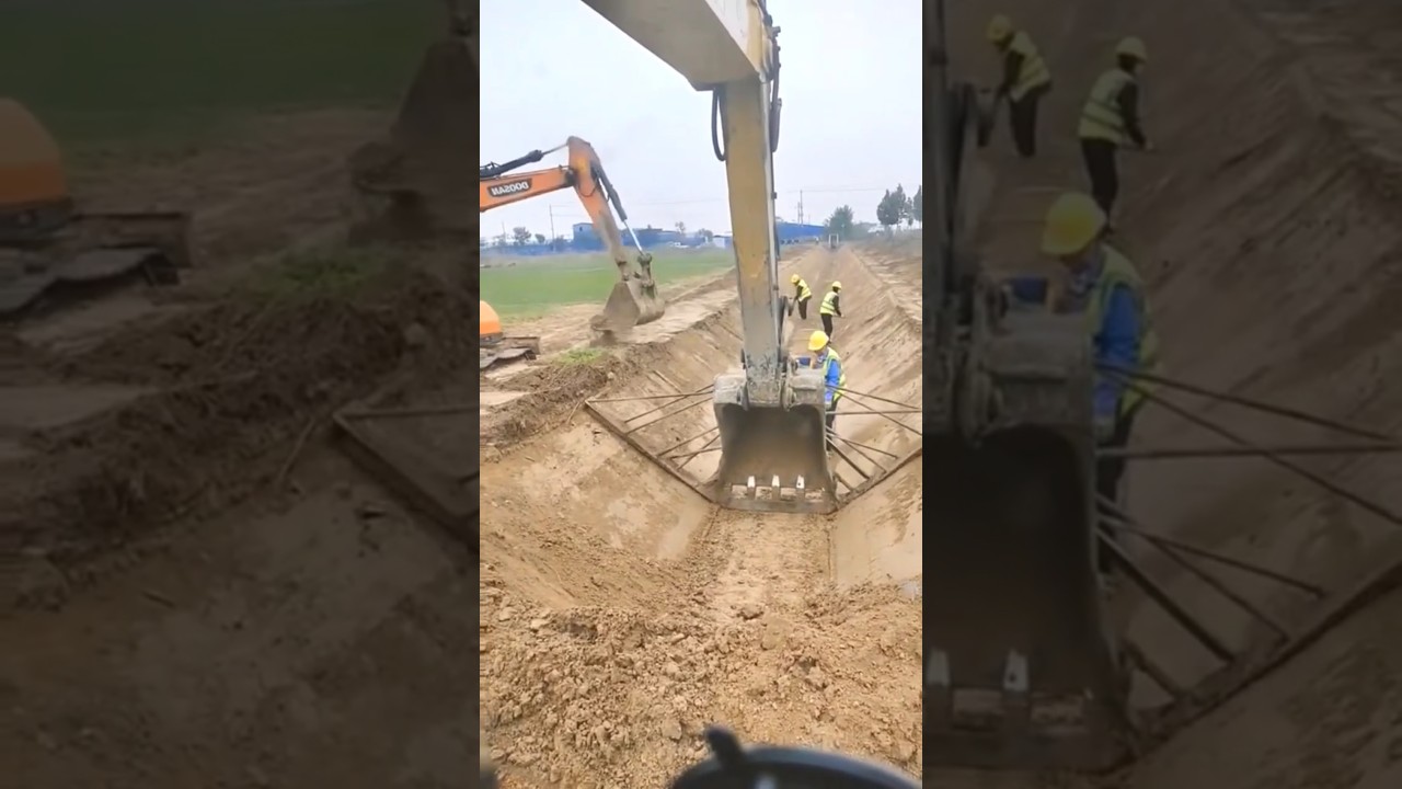Trapezoidal Irrigation canal excavation - A simplest way using JCB- Finishing Channel's side slopes