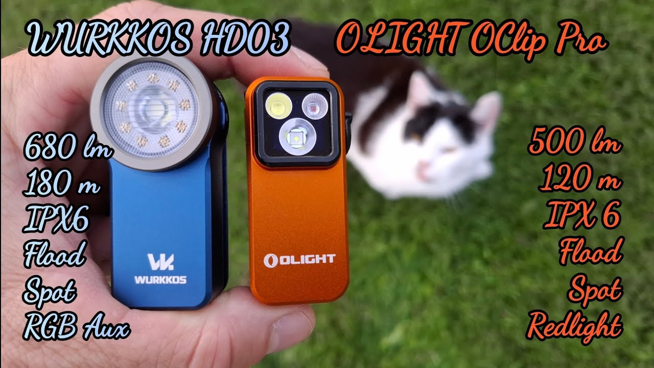 Kurzvergleich Wurkkos HD03 vs Olight OClip Pro Mini EDC klein leicht LED Cliplampe Taschenlampe EDC