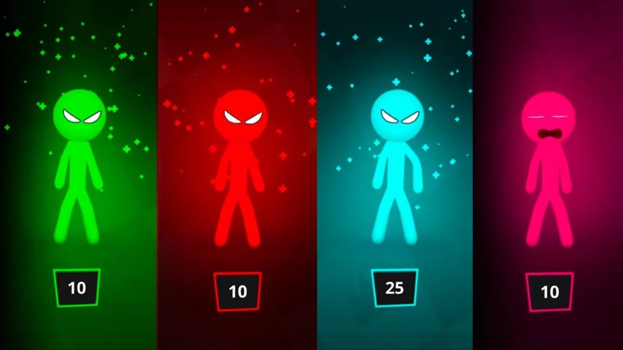 Stickman Party - Турнирный режим, случайный выбор 1-4 игроков | Прохождение игры, обновление мини...