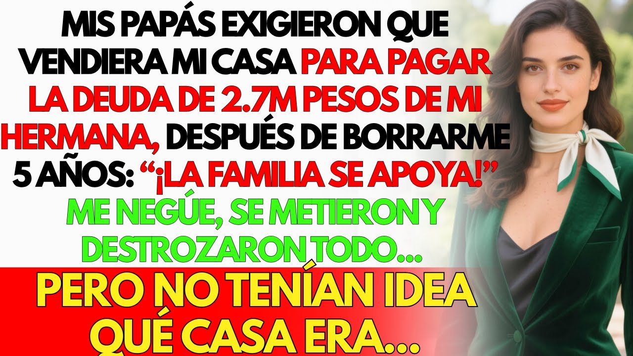 Mis papás exigieron que vendiera mi casa para pagar 2.7M pesos de mi hermana tras 5 años fuera...