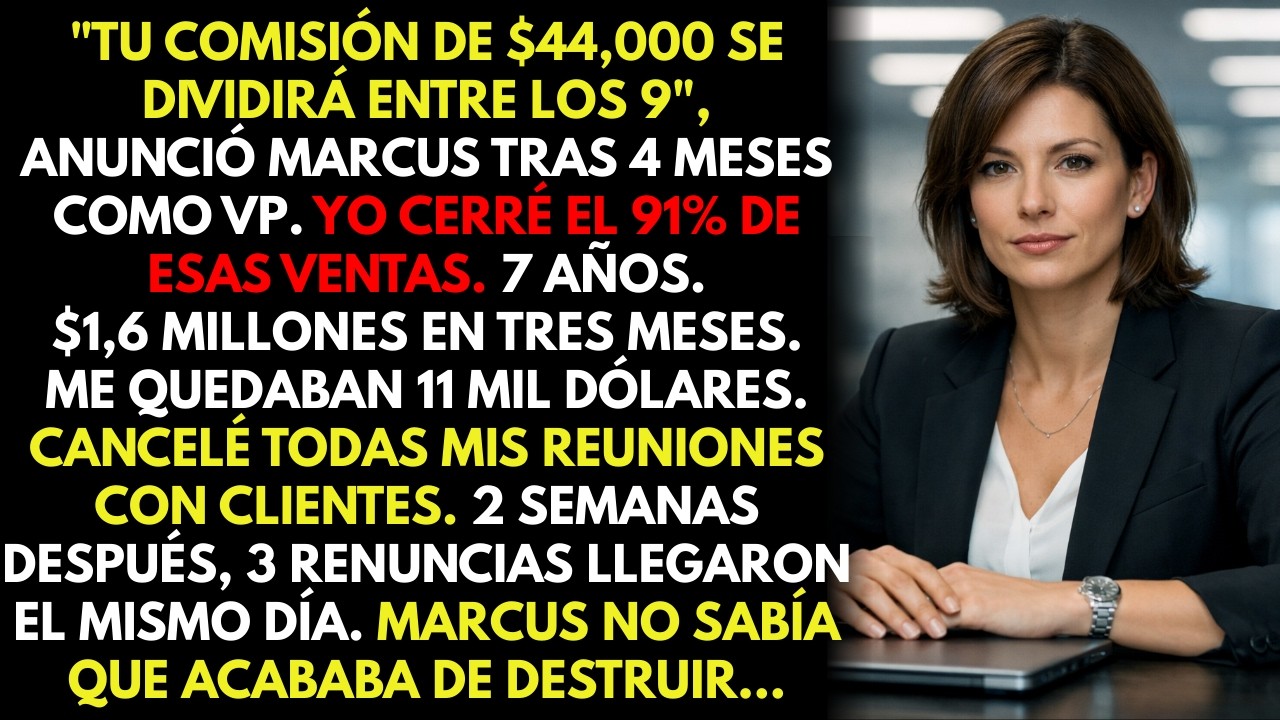 Mi comisión trimestral de $44 Mil fue dividida entre 9 personas… pero yo cerré el 91% de esas ventas