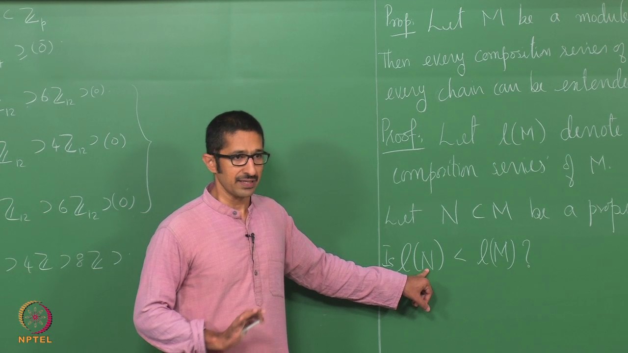 Lecture 29 - Properties of Noetherian and Artinian Modules, Composition Series