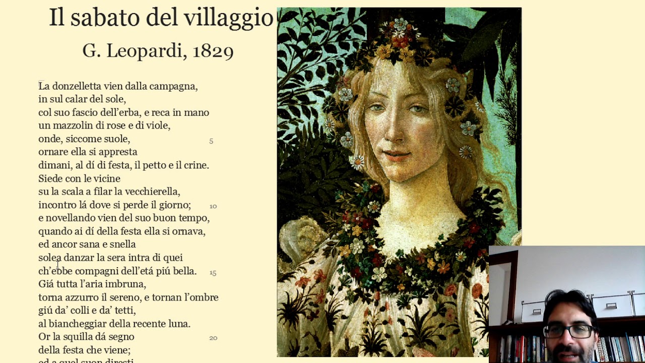 Il sabato del villaggio di Giacomo Leopardi: spiegazione