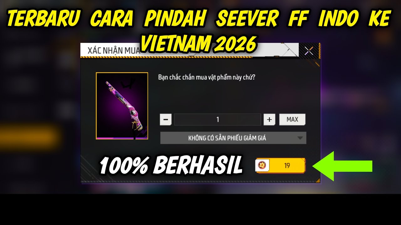 CARA PINDAH SERVER FF VIETNAM TERBARU 2026 TAMPA HAPUS AKUN UTAMA‼️AUTO SULTAN