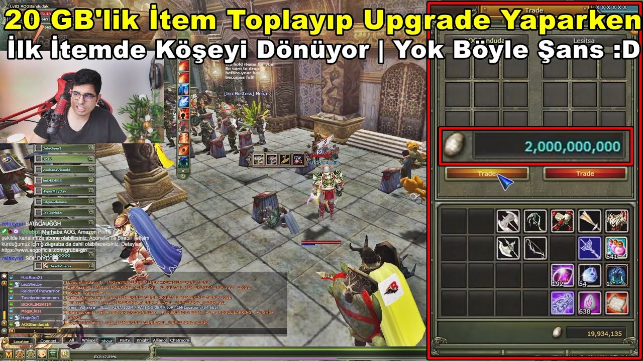 AOG | 20 GB'lik Upgrade İle Katlama Yaparken | İlk İtem'de Parayı Vuruyor :D | Knight Online