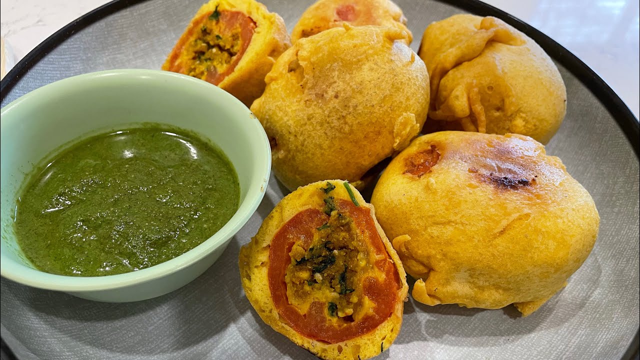 Cheesy bharva Tamatar ke pakode