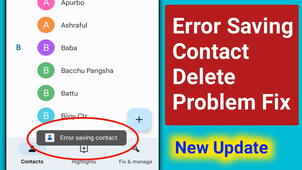 Error Saving Contact Delete Problem। Error Saving Contact How to Delete।Error Saving Contact Fix