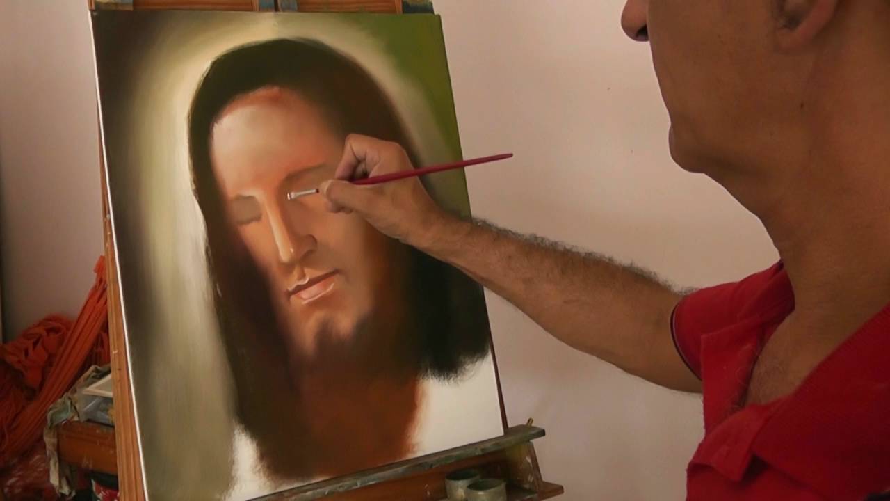 Pintando Jesus na tela