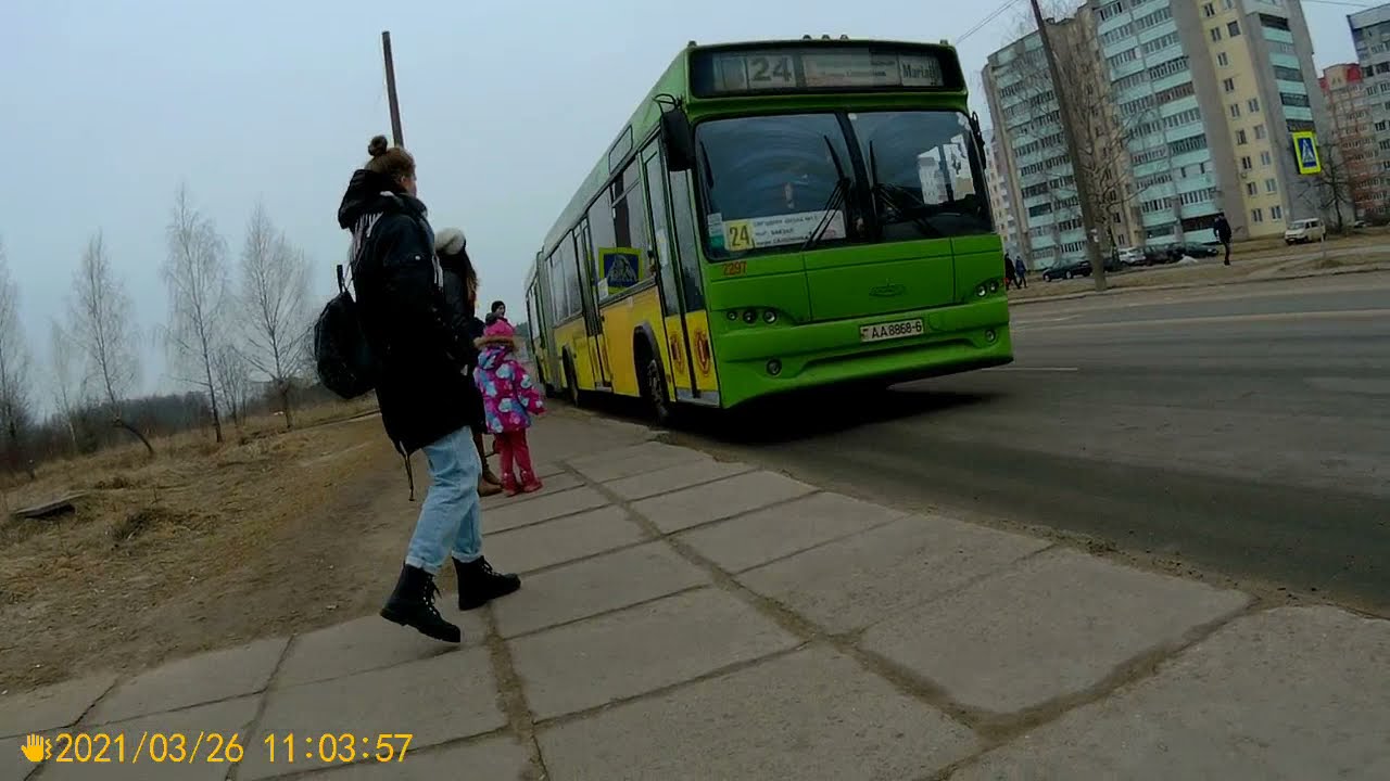Могилёв.Поездка на автобусе №24.м-он Соломинка(ул.Жемчужная) - школа №13