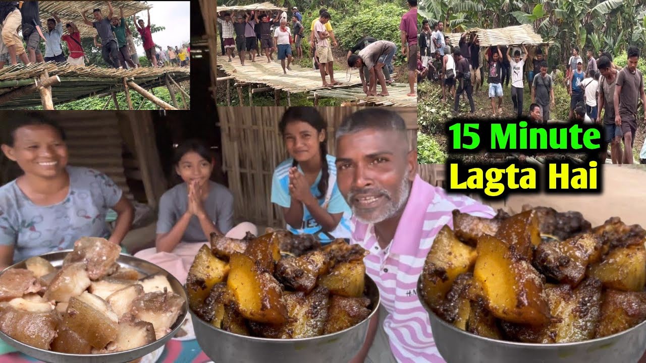 Pork And Cooked With Michinga Leaves | Meghalaya Style Pork Curry | Village Life 