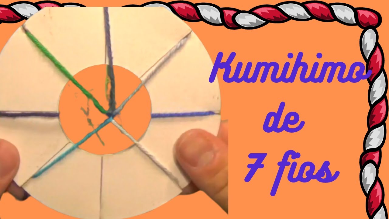 Como fazer um cordão(kumihimo) com 7 fios como do anime