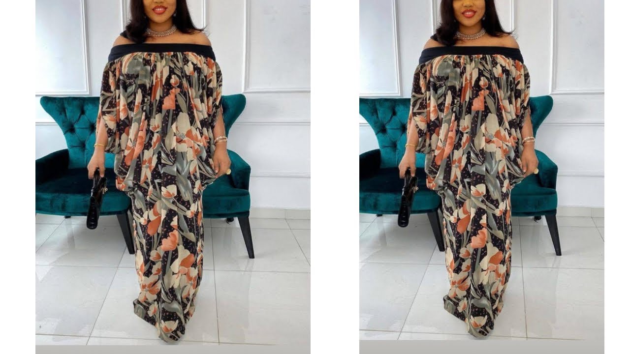 How to cut and sew an off-shoulder cowl kaftan