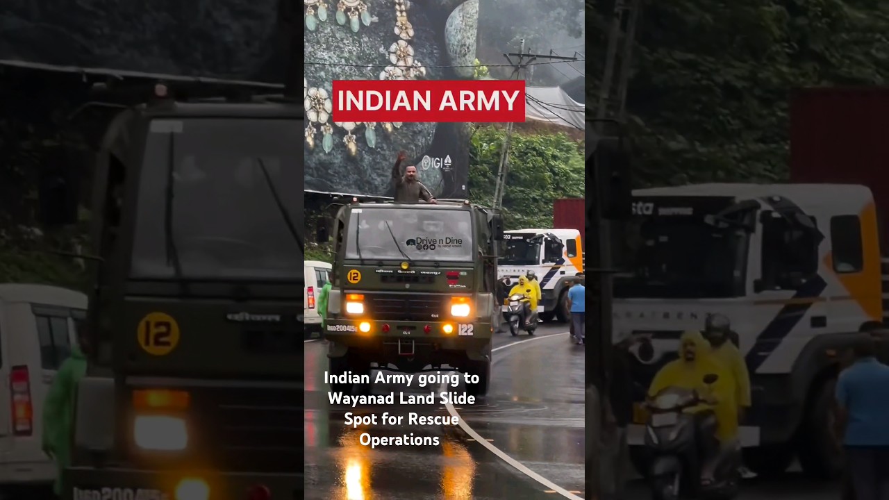 Army on way to Wayanad Land slide location for Rescue. #Army #wayanad #landslide #rescue