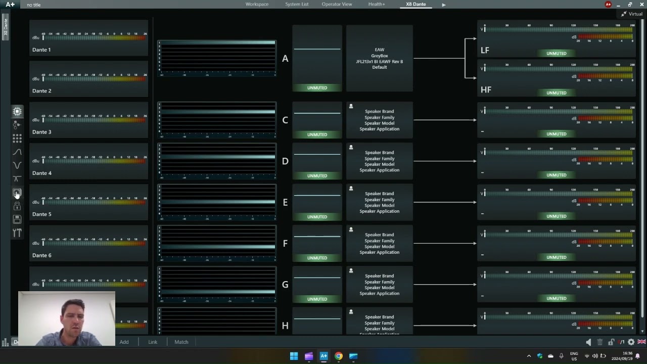 EAW Greyboxes on a Powersoft Amplifier