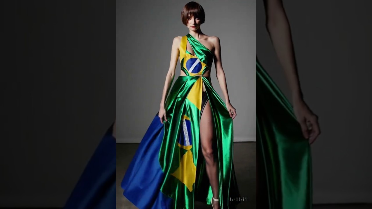 Modern Brazilian Flag Dresses – Bold AI Fashion and National Inspiration
