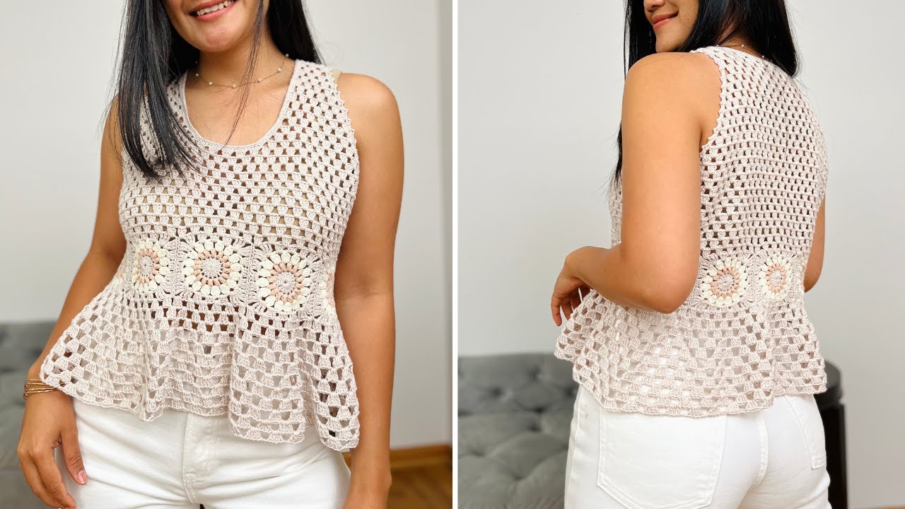 Granny square crochet top tutorial - Granny Stitch Crochet Top - Free Crochet Pattern