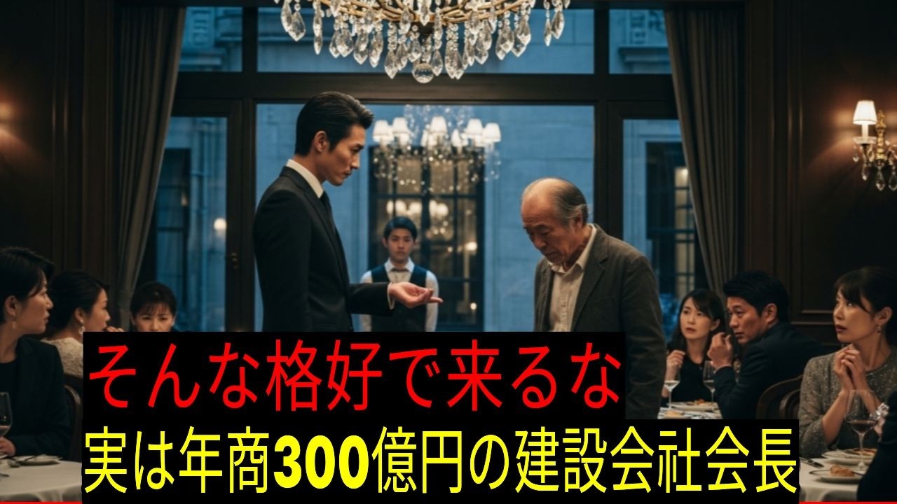 【衝撃】ボロボロの作業着で高級レストランに来た80歳老人を追い出した店員...しかし翌日、老人の正体を知った支配人が土下座→実は300億円企業の会長で、30年前このビルを建てた建築家【号泣】