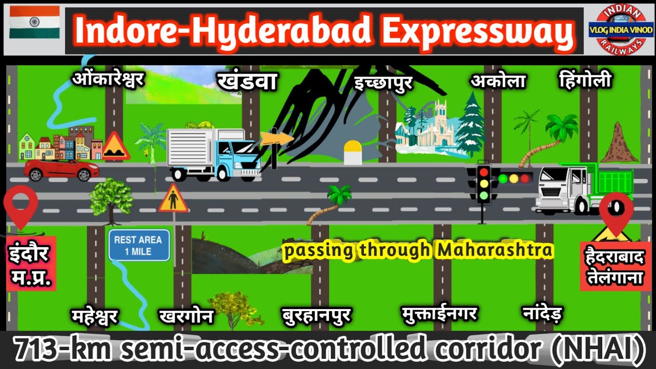 INDORE 🔛 HYDERABAD EXPRESS WAY || 713 KM. SEMI ACCESS CONTROLLED CORRIDOR (NHAI) || @VlogIndiavinod
