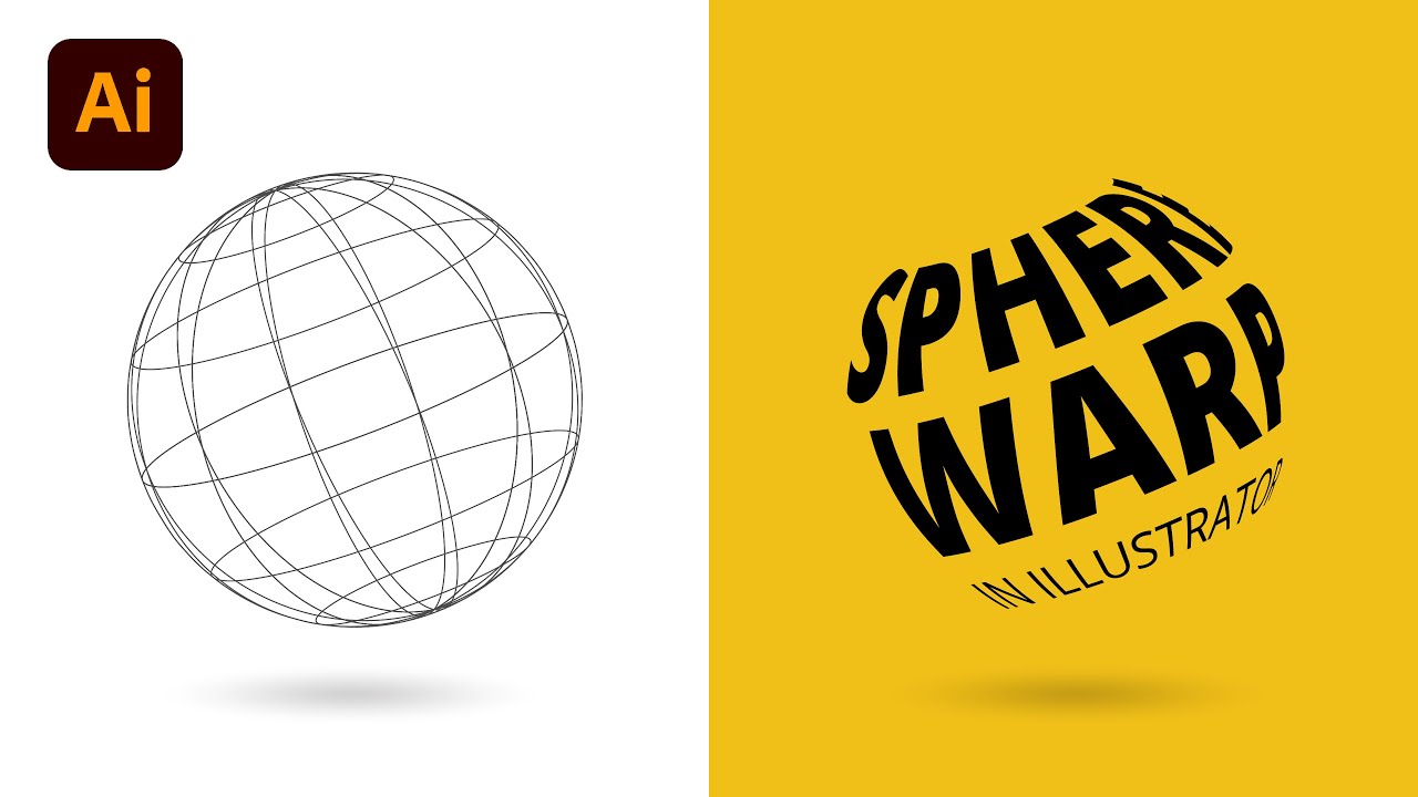 Warp Text To 3D Sphere Shape In Adobe Illustrator - Graphic Design Tutorial