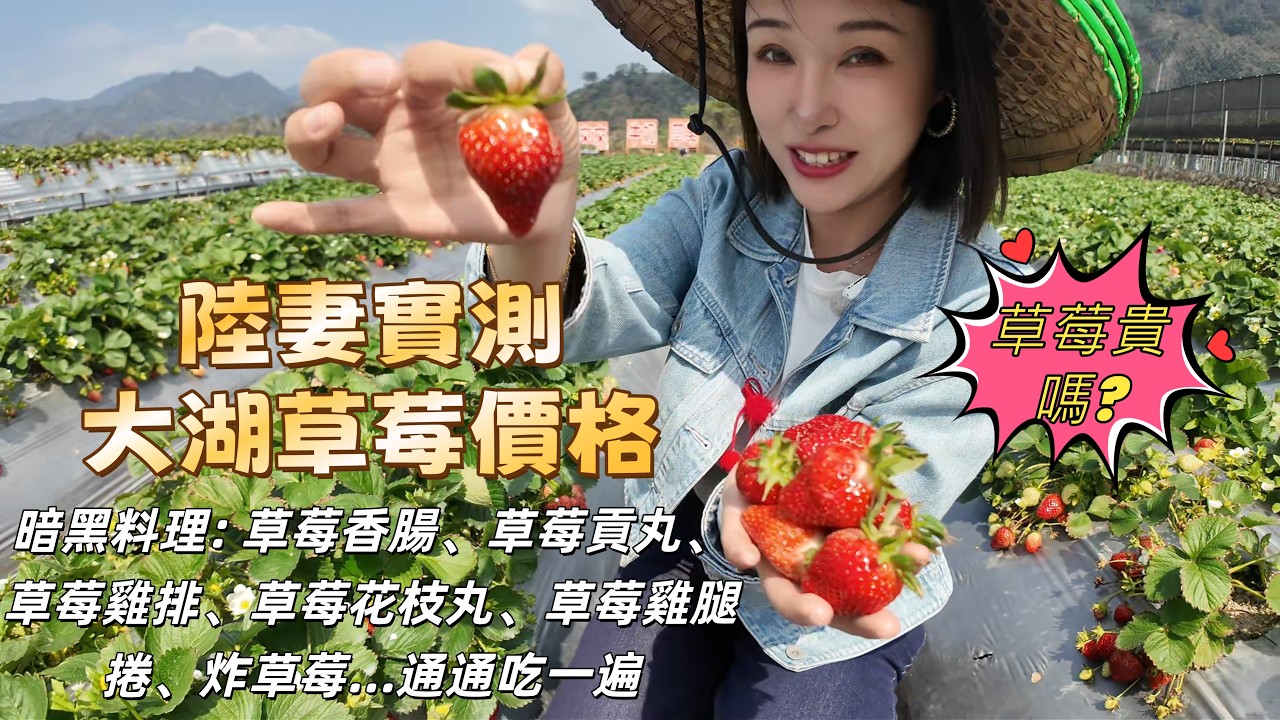 陸妻實測大湖草莓真實價格，炸草莓你吃過嗎？！大湖酒莊暗黑料理全測試，草莓雞排味道竟然...