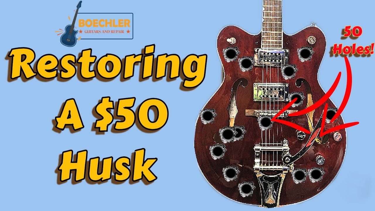 Repairing a $50 HUSK w/50 HOLES - Gretsch G5122 Hollowbody Restoration