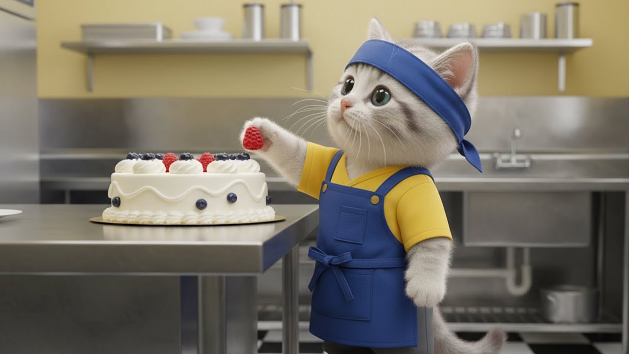 いらっしゃいませ!!バースデーケーキ屋さんの店員さん!!ねこの一日に密着🐱🎂
