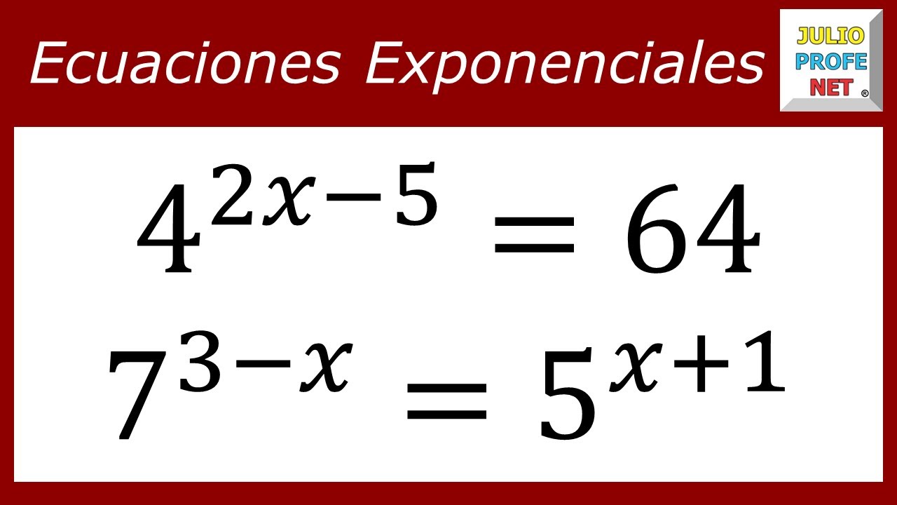 Ecuaciones exponenciales | Ej. 1 y 2 #julioprofe