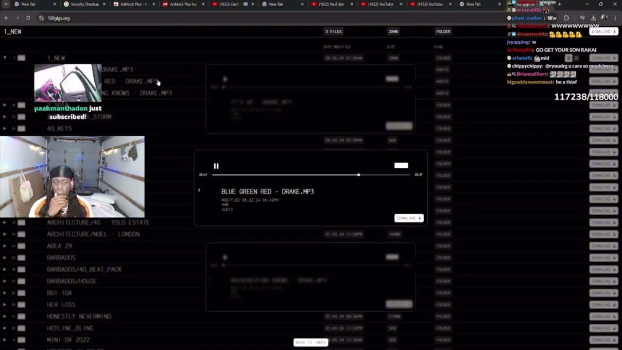 Kai Cenat Reacts to Drake's Latest Song 'Blue Green Red