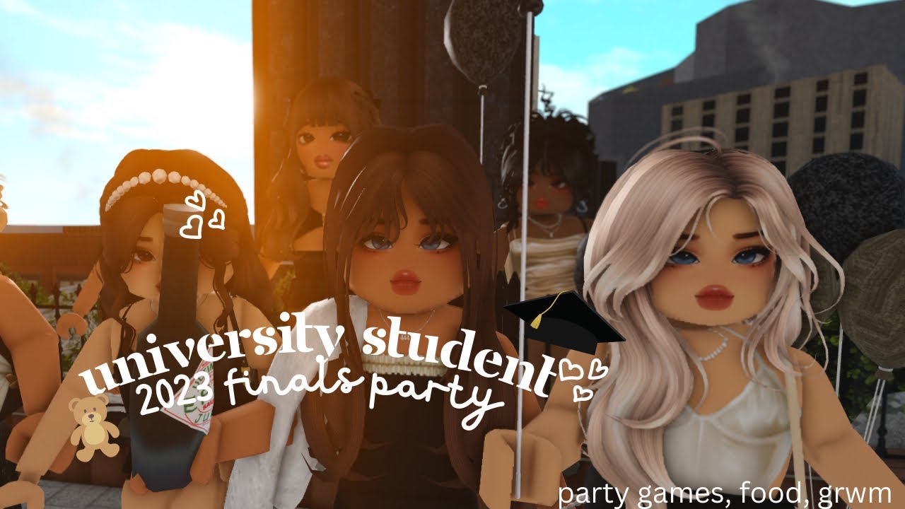 ♡ come to a college party with me! 🎓🍷| university diaries | bloxburg roleplay ♡