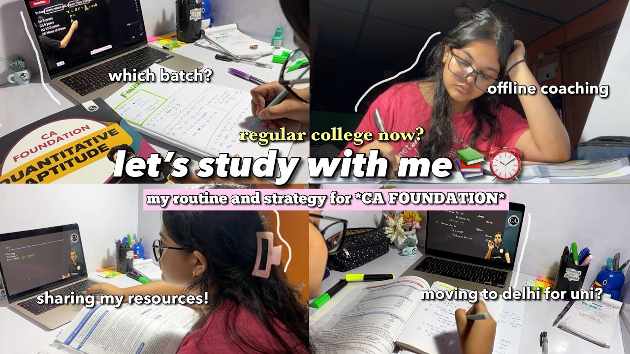 study with me for *CA FOUNDATION*⏰📚 cuet & college now? class 12 study vlog, productive my strategy