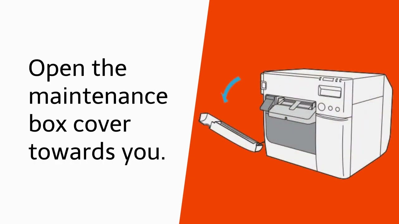 Vedlikehold av EPSON TM-3500 Fargeskriver. Bytte av Maintenance Box. (Restblekk oppsamler)