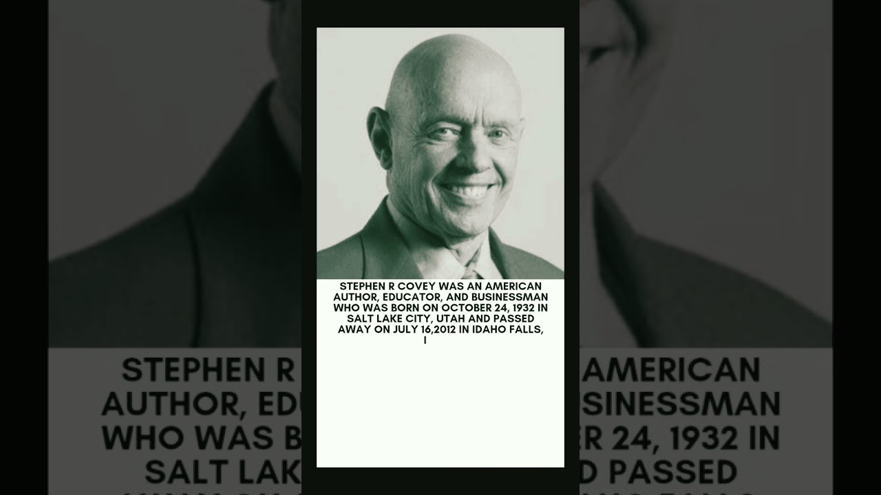 Author Of 7 Habits Of Highly Effective People - Stephen R. Covey 