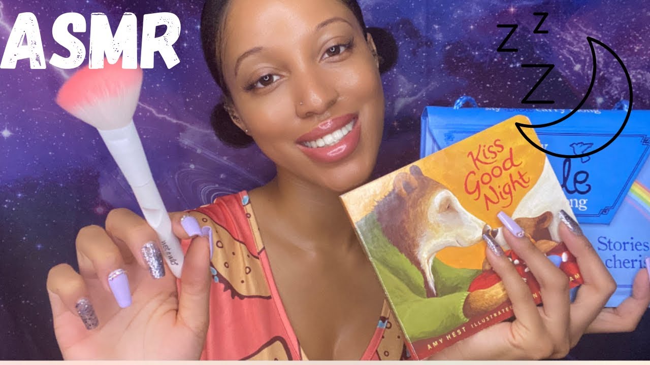 ASMR READING YOU TO SLEEP 💤 PAGE TURNING| GENTLE FACE BRUSHING |whispered children’s stories 🥰❣️