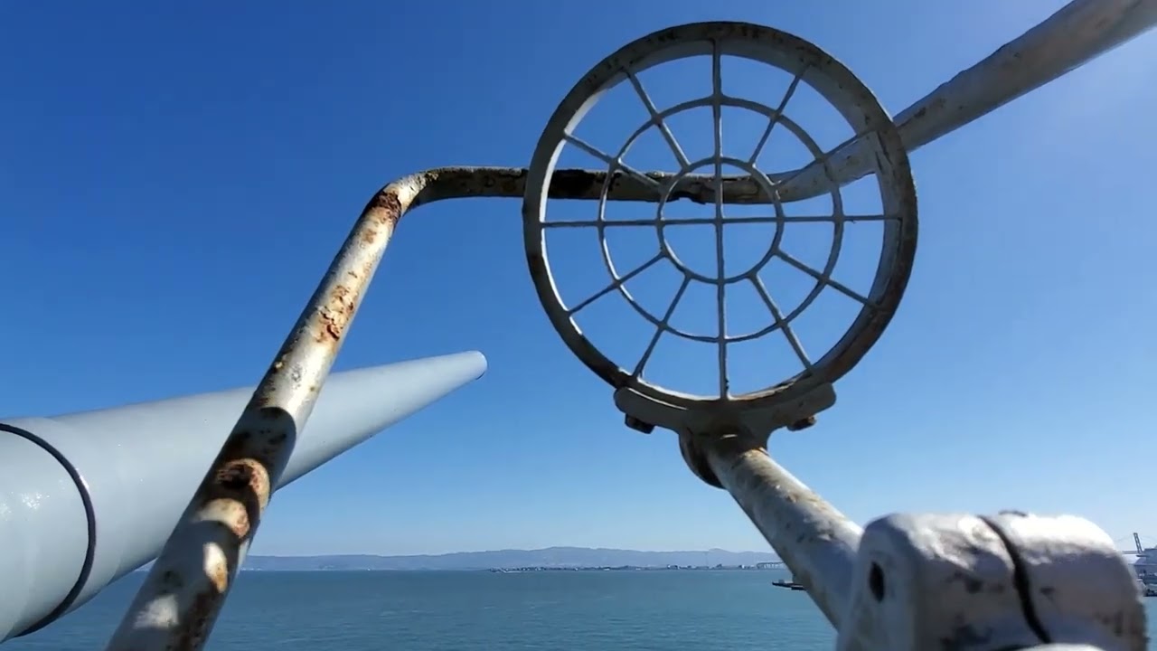SS Jeremiah O'Brien WWII Liberty Ship Turning the Bow 3" Deck Gun - San Francisco Bay