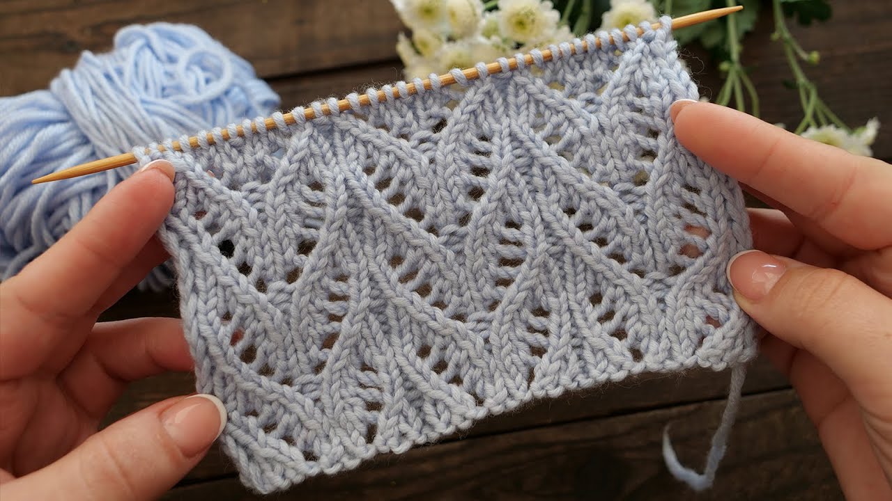 Узор из полусердец спицами 💞 Knitted half-heart pattern