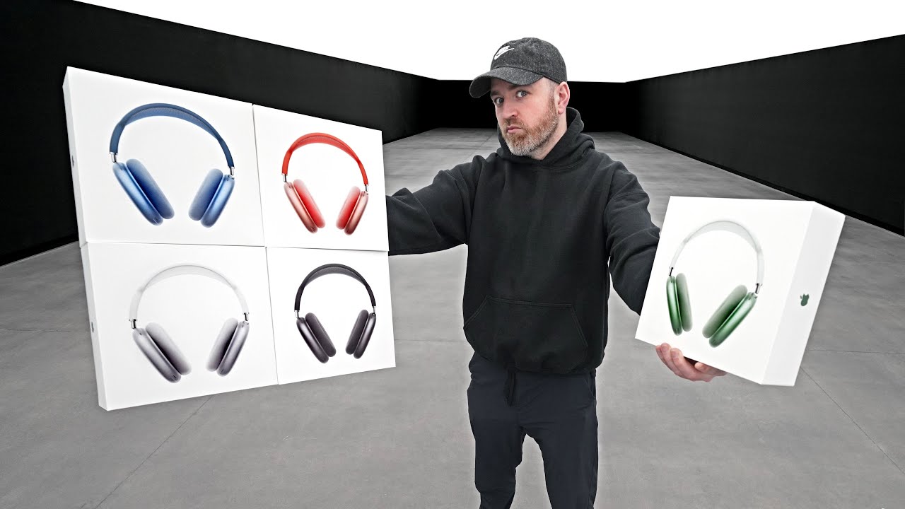 Распаковка AirPods Max всех цветов (серый космос, серебристый, небесно-голубой, зеленый, розовый)