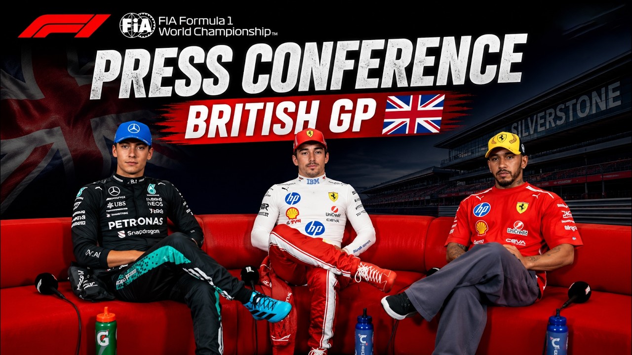 F1 Race Press Conference - British GP | Charles Leclerc, George Russell, Lewis Hamilton