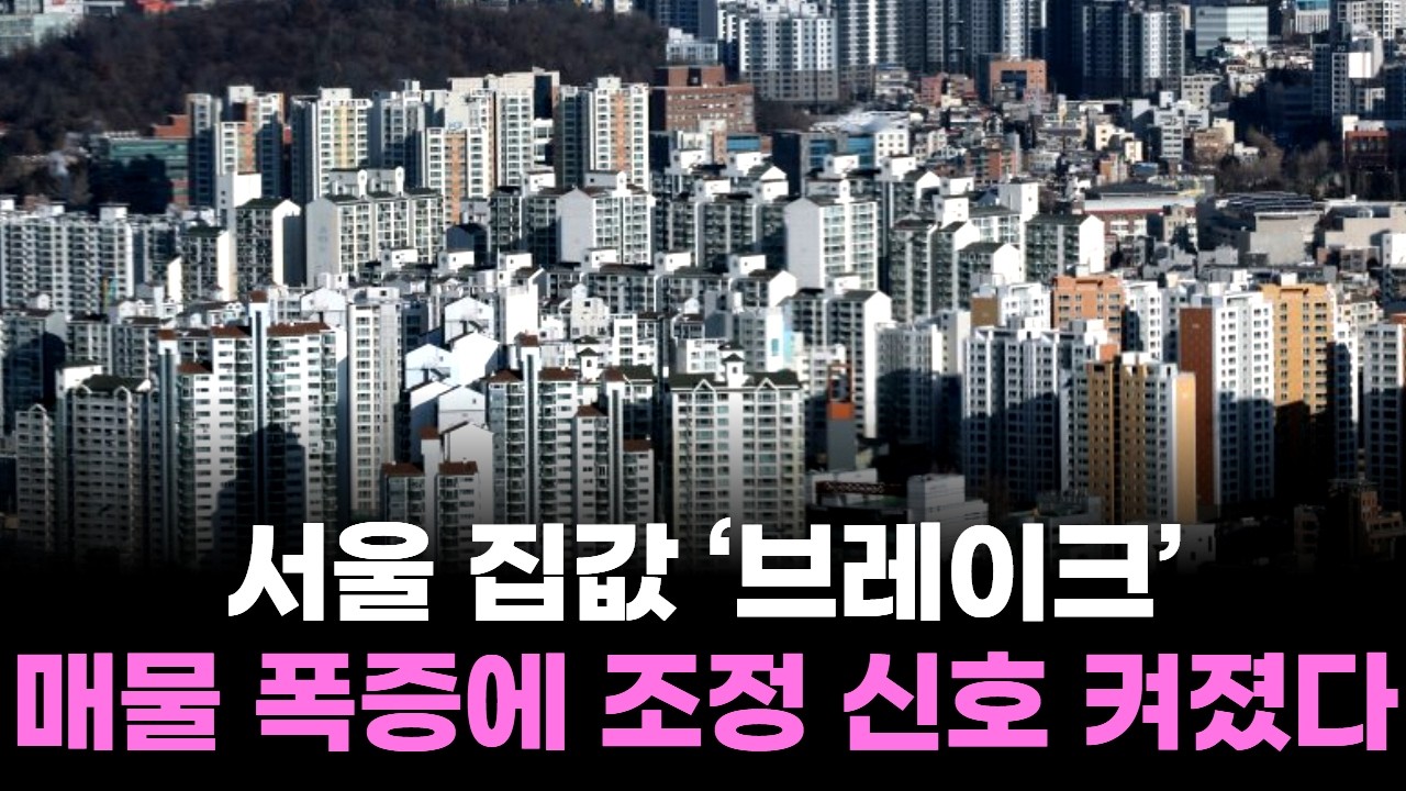 서울 집값 ‘브레이크’…매물 폭증에 조정 신호 켜졌다