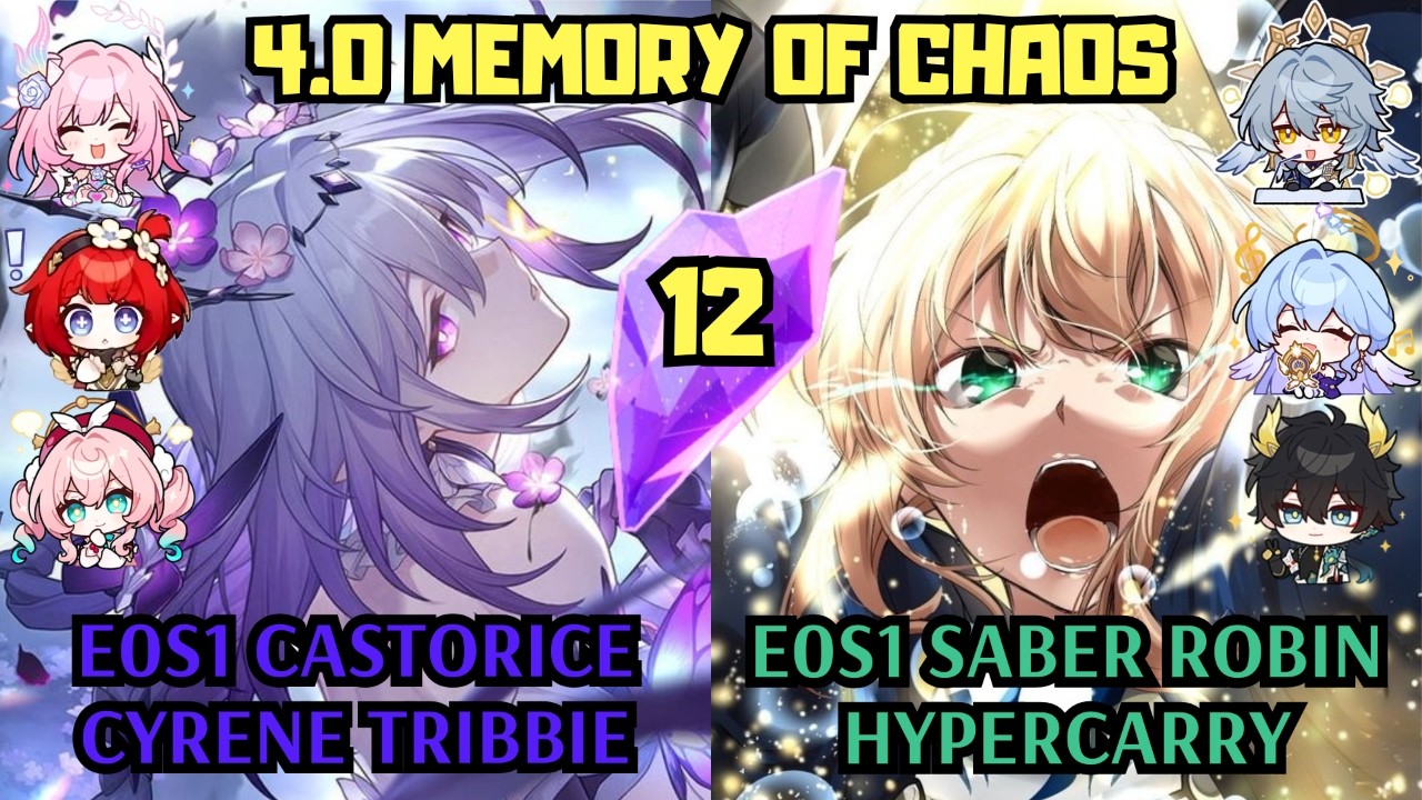 E0 Castorice Cyrene Tribbie & E0 Saber Robin Hypercarry | 4.0 Memory of Chaos 12 | Honkai Star Rail