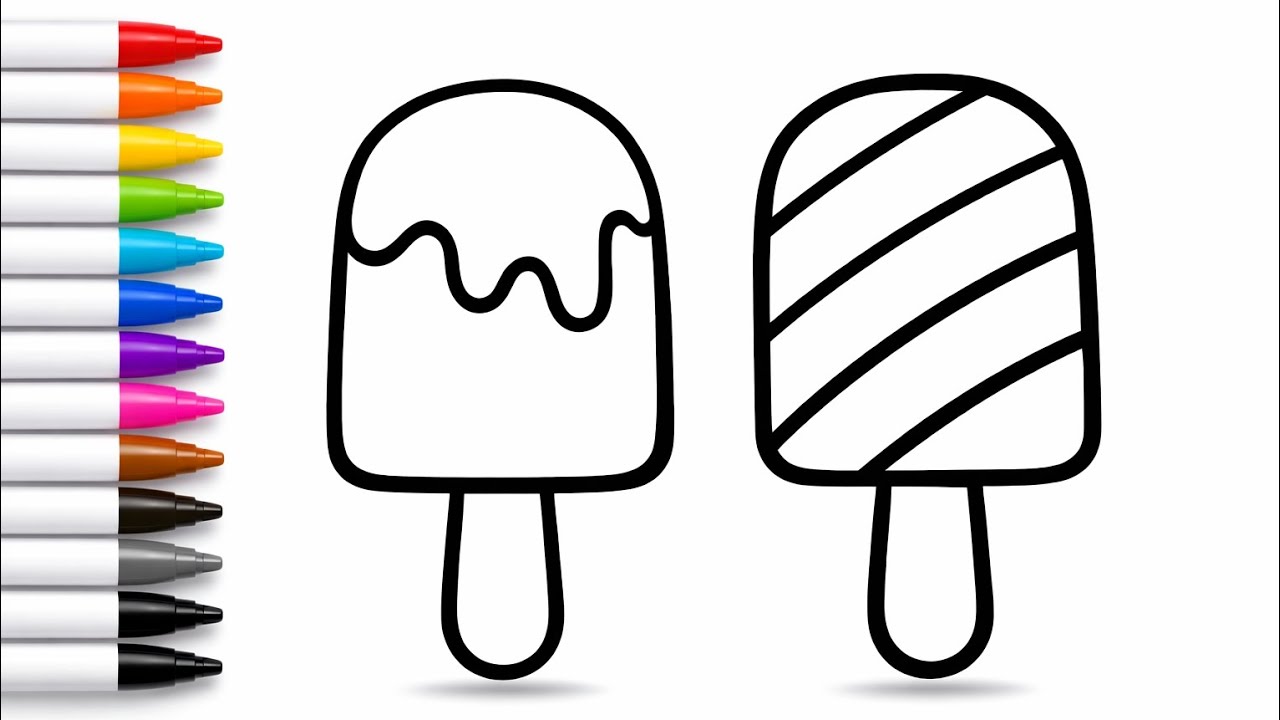 Popsicle/Ice cream Drawing Easy | Summer Special Drawing
