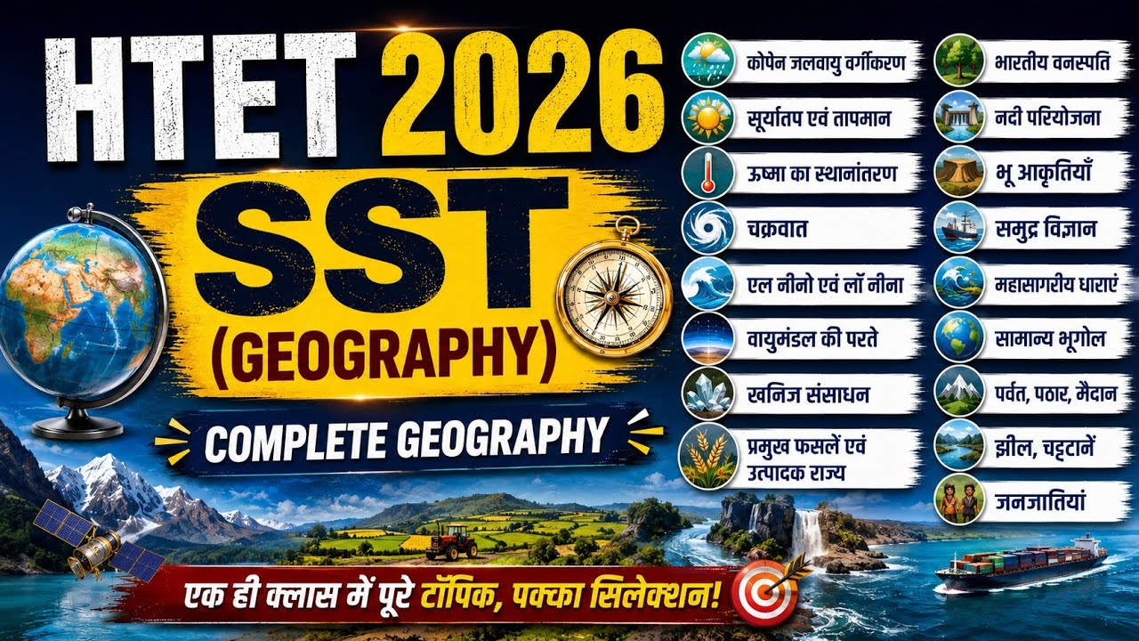 HTET 2026 SST Geography Marathon | Complete Geography Revision | PYQ Based Important Topics 