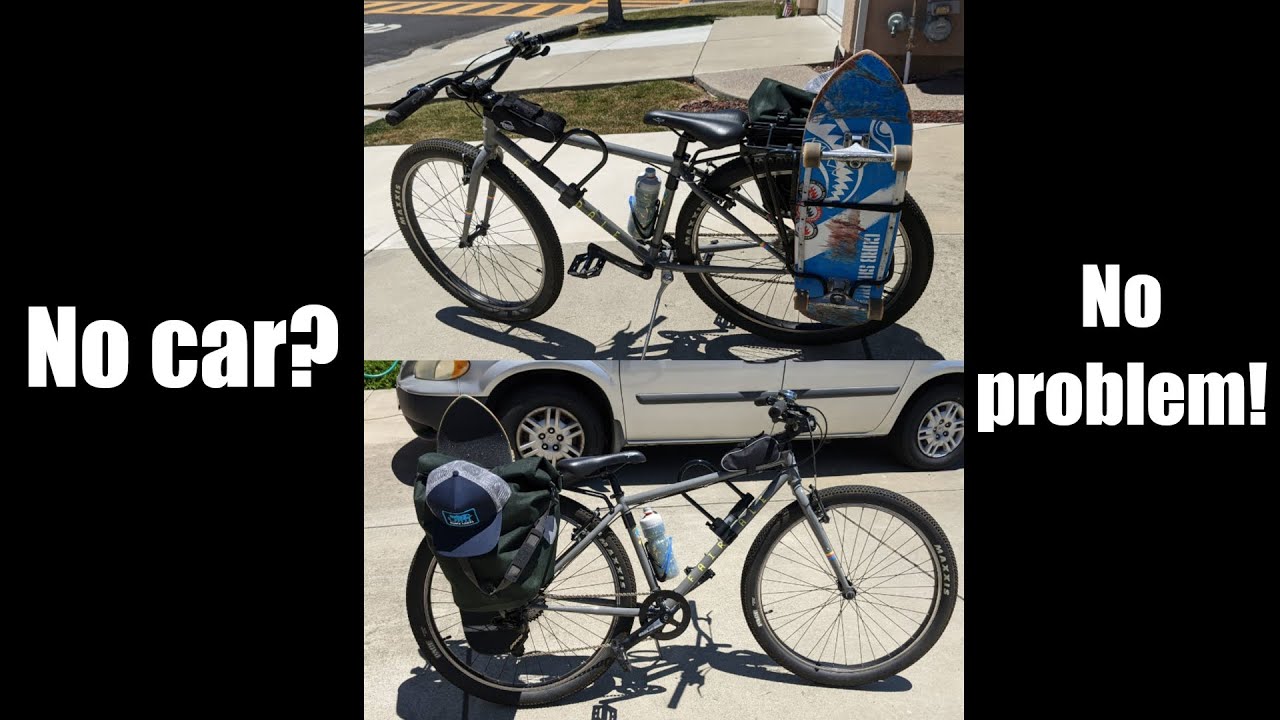 My Bicycle Setup For Skateboard Transportation