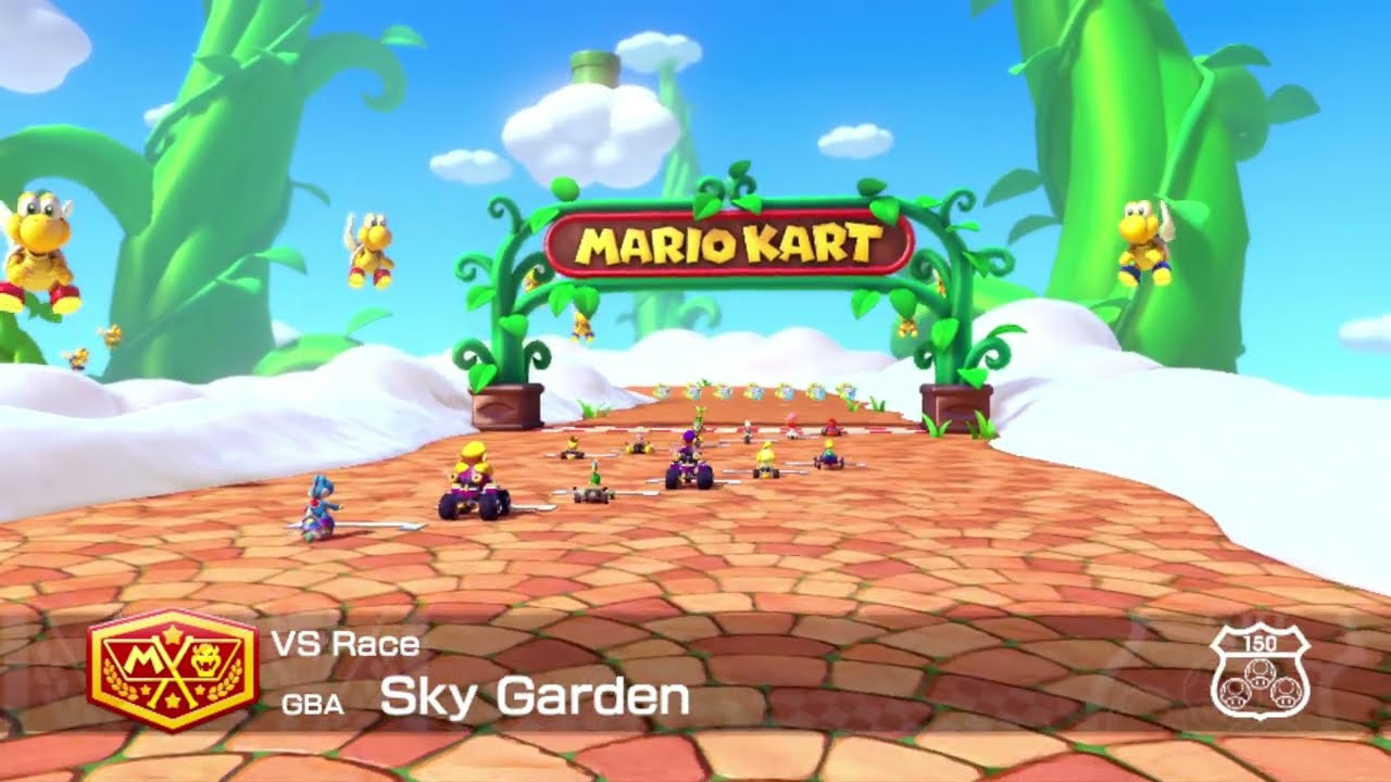 Mario Kart 8 Deluxe GBA Sky Garden Gameplay